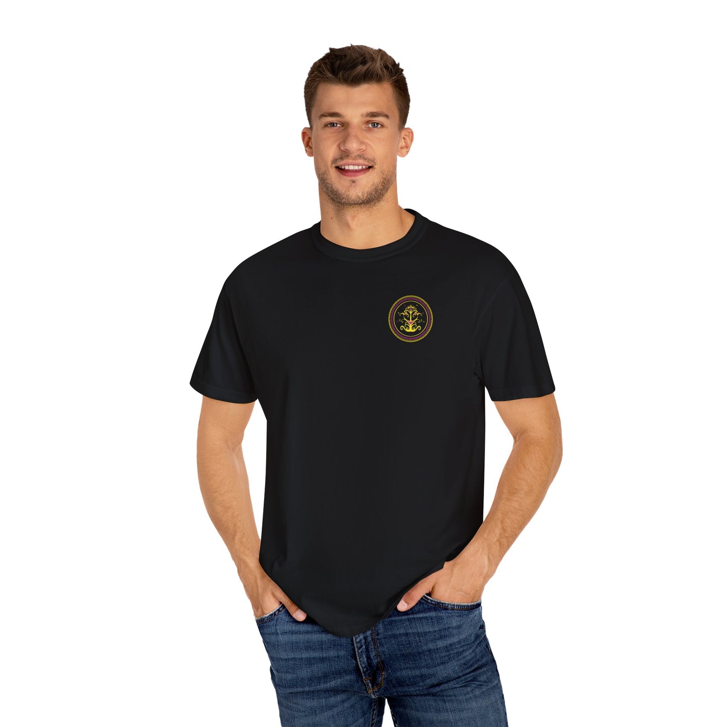 Cosmic Comedy – Visionary Art Tee by Fractal Boi